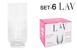 Lav Set 6 Vasos Tokyo 395 cc (8 Cajas)