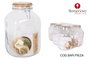 Borgonovo Tarro Hermético Primizie 4.25L con Tapa de Bambú (6 Unidades)