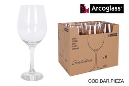 Arcoglass Copa Sensat de Cristal, 36cl, Diámetro 6.5 cm x Altura 20.1 cm (24 Unidades)