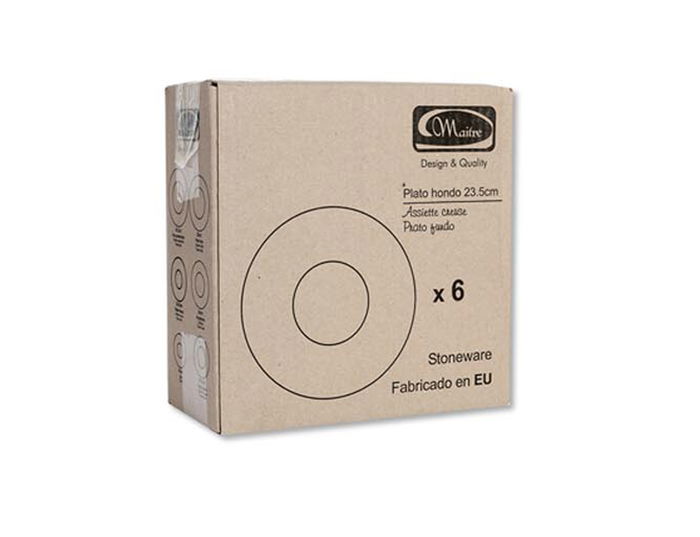 La Mediterranea Plato Hondo Maitre Ivory Brillo 23.5 cm (6 Unidades)