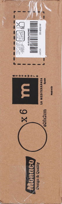 La Mediterranea Plato Llano 26 cm Colección Monaco Ivory (6 Unidades)