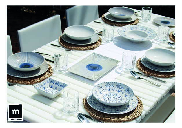 La Mediterranea Plato Postre 20 cm Blur Monaco Brillo - Colección Decorada (12 Unidades)