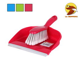 La Mopperia Pala Recogedora con Goma y Cepillo 23 x 30.5 cm (24 Unidades)