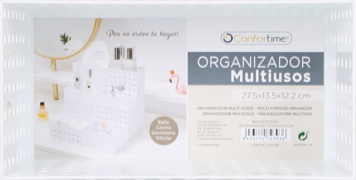 Confortime Organizador Multiusos 27.5 cm x 13.5 cm x 12.2 cm (12 Unidades)