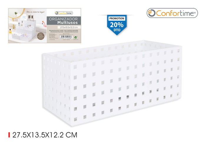 Confortime Organizador Multiusos 27.5 cm x 13.5 cm x 12.2 cm (12 Unidades) Confortime Organizador Multiusos 27.5 cm x 13.5 cm x 12.2 cm (12 Unidades)