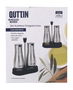 Quttin Set de 2 Aceiteras de Acero Inoxidable con Soporte - 18x9.5x23 cm, 320 ml (12 Unidades)