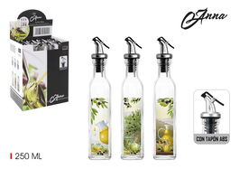 Anna Aceitera de Vidrio 250 ml con Tapon ABS (12 Unidades)