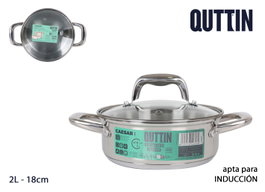 Quttin Cacerola con Tapa New Caesar Acero Inoxidable 18 cm (6 Unidades)