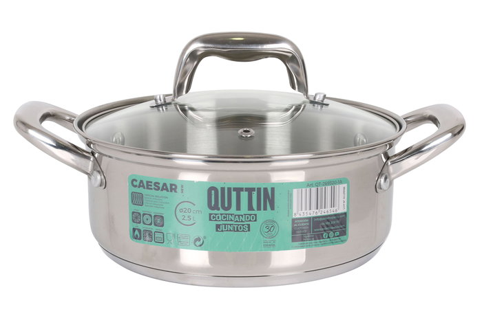 Quttin Cacerola con Tapa de Acero Inoxidable 20 cm / 2.5 L New Caesar (6 Unidades)