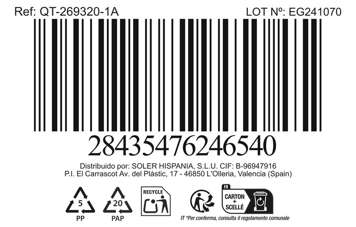 Quttin Cacerola con Tapa de Acero Inoxidable 20 cm / 2.5 L New Caesar (6 Unidades)
