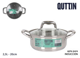 Quttin Quttin Cacerola con Tapa de Acero Inoxidable 20 cm / 2.5 L New Caesar (6 Unidades)ようになりました