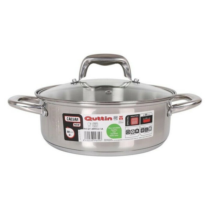 Quttin Cacerola con Tapa New Caesar 22cm/3L