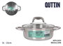 Quttin New Caesar Cacerola con Tapa de Acero Inoxidable de 22 cm, 3 L (6 Unidades)