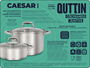 New Caesar Cacerola con Tapa, Acero Inoxidable, 24 cm (4 Litros), Capacidad 4L (4 Unidades)
