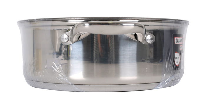 New Caesar Cacerola con Tapa, Acero Inoxidable, 24 cm (4 Litros), Capacidad 4L (4 Unidades)