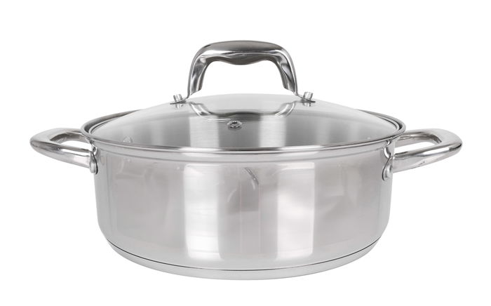 New Caesar Cacerola con Tapa, Acero Inoxidable, 24 cm (4 Litros), Capacidad 4L (4 Unidades)