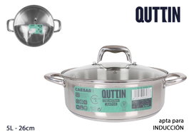 Quttin Set de 4 Cacerolas con Tapa New Caesar de Acero Inoxidable 26 cm 5L