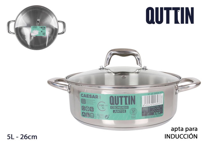 Quttin Set de 4 Cacerolas con Tapa New Caesar de Acero Inoxidable 26 cm 5L Quttin Set de 4 Cacerolas con Tapa New Caesar de Acero Inoxidable 26 cm 5L