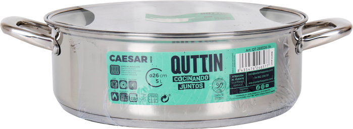 Quttin Set de 4 Cacerolas con Tapa New Caesar de Acero Inoxidable 26 cm 5L