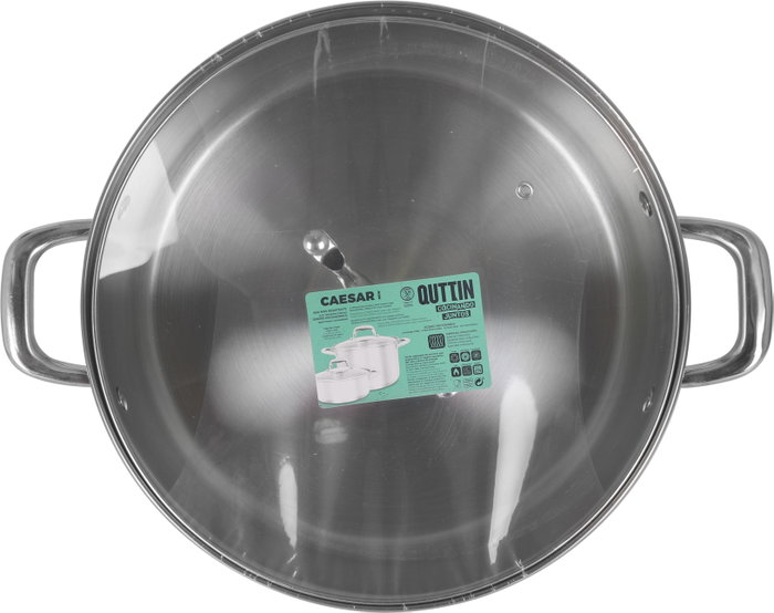Quttin Cacerola con Tapa Acero Inoxidable 30 cm 8 Litros Modelo New Caesar (2 Unidades)