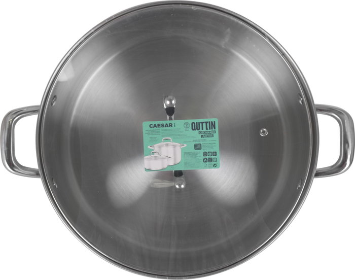Quttin Cacerola con Tapa New Caesar Acero Inoxidable 32 cm (2 Unidades)