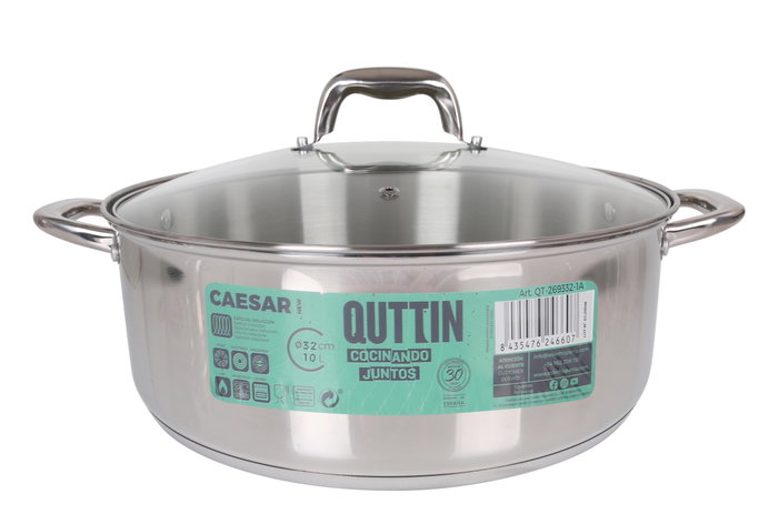 Quttin Cacerola con Tapa New Caesar Acero Inoxidable 32 cm (2 Unidades) Quttin Cacerola con Tapa New Caesar Acero Inoxidable 32 cm (2 Unidades)