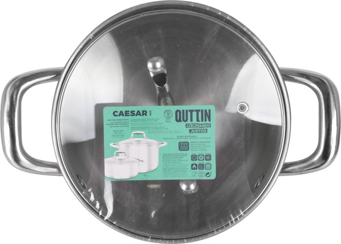 Quttin Olla con Tapa Acero Inoxidable 18 cm / 3 Litros New Caesar (6 Unidades)