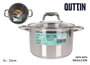 Quttin Olla con Tapa de Acero Inoxidable 22 cm / 5.5 Litros (4 Unidades) Fabricante New Caesar