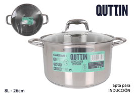 Quttin Olla con Tapa Acero Inoxidable 26 cm - Pack de 2 Unidades