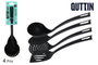 Quttin Set de 4 Utensilios de Nylon Negro