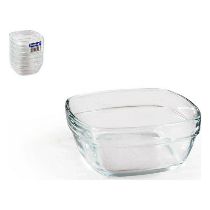 Duralex Set de 72 Cuencos Apilables Cuadrados Lys de 150 cc Transparentes