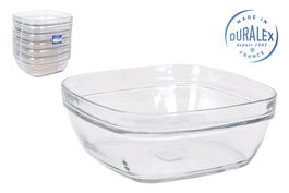Duralex Ensaladera Lys Apilable Transparente Cuadrada 20 cm 2 L (12 Unidades)