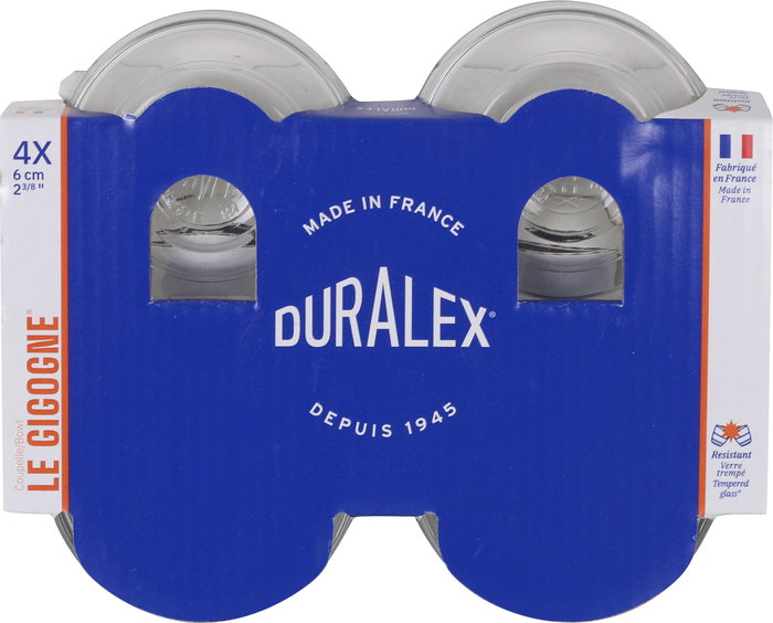 Duralex Set 4 Bolsas "Lys" Transparente Rojo Ø6 cm x 2.5 cm 3.5 cl Apilables (24 Cajas)