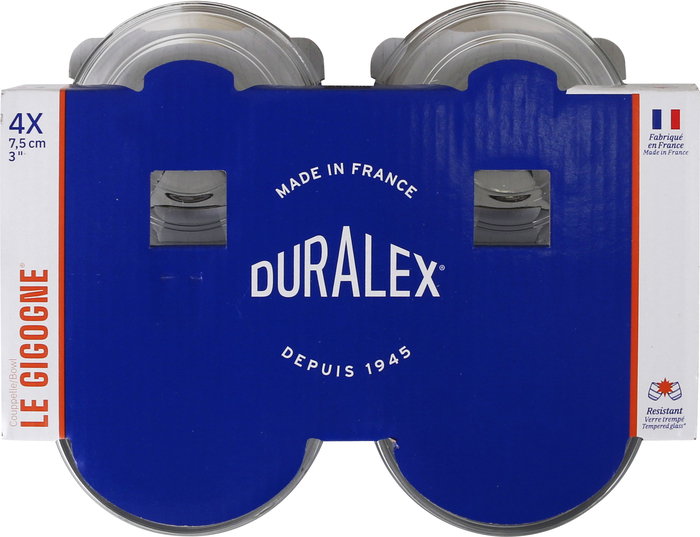 Duralex Set 4 Bolsas Apilables Transparentes 70cc, ø7.5 x 3 cm (24 Cajas)