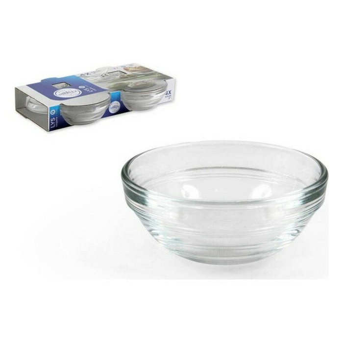Duralex Set de 4 Cuencos Apilables Lys 70cc ø7.5x3cm, Transparente Duralex Set de 4 Cuencos Apilables Lys 70cc ø7.5x3cm, Transparente