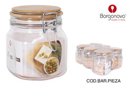 Borgonovo Tarro Hermético Primizie 750 cc (10x10x13 cm) (6 Unidades)