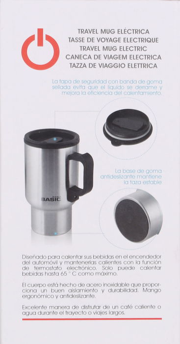 Basic Home Travel Mug Eléctrica Cargador Coche 9,7 cm ancho x 17,5 cm alto x 12,8 cm largo (12 Unidades)