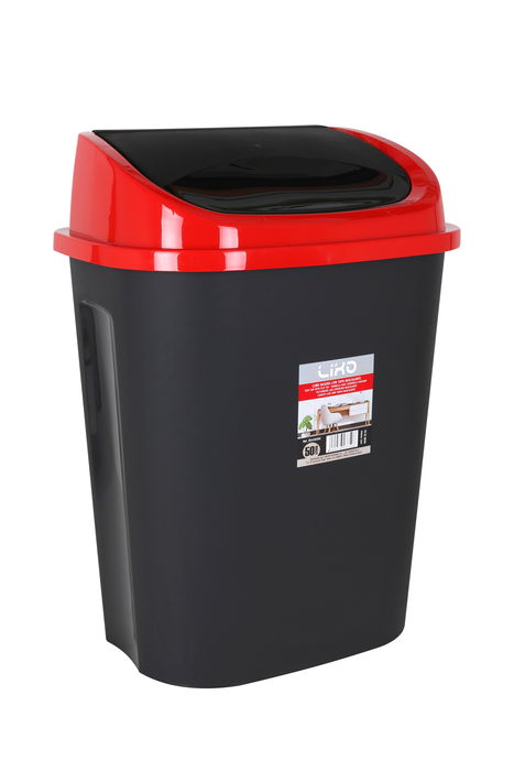 Dem Cubo de Basura con Tapa Basculante Lixo, 50 Litros, Color, 43 x 30 x 58 cm (3 Unidades)