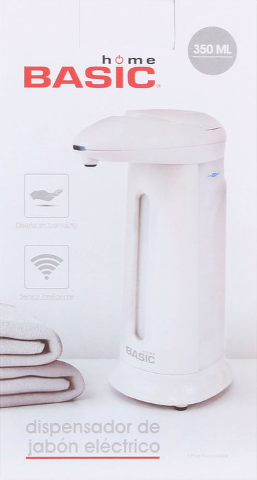 Basic Home Dispensador Jabon Electrico 350Ml con Dimensiones 11 cm Ancho x 21 cm Alto x 10 cm Largo (6 Unidades)
