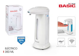 Basic Home Dispensador Jabon Electrico 350Ml con Dimensiones 11 cm Ancho x 21 cm Alto x 10 cm Largo (6 Unidades)