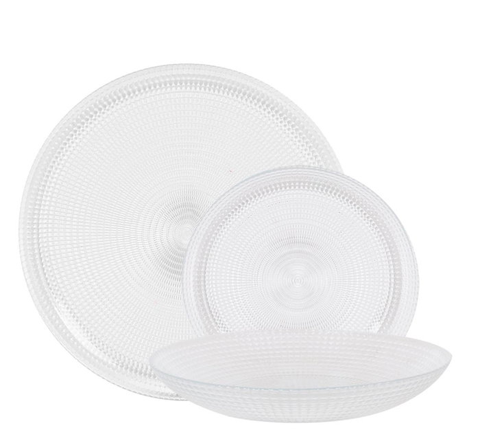 La Mediterranea Vajilla 18 Pcs Andra - Juego de Vajilla de Porcelana, Plato Grande, Plato Pequeño y Plato Hondo (2 Unidades)