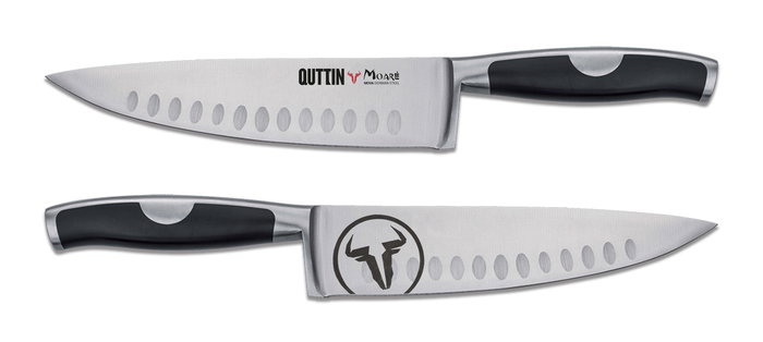 Quttin Cuchillo Cocina 20 cm Moare Cuchillas de Acero Inoxidable para Uso Profesional (6 Unidades)