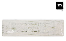 La Mediterranea - Fuente rectangular "Idris", bronce, 30 x 8 x 2 cm, 290 g, decoración de mesa o jardín (24 Unidades)