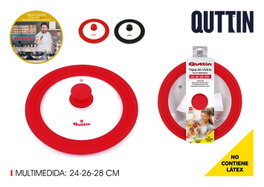 Quttin Tapa de Vidrio Rubber para Sartenes 24-26-28 cm