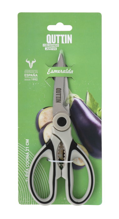 Quttin Tijera Bimaterial Descaps Esmerald 21x9.5 cm (12 Unidades)