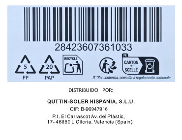 Quttin Tijera Bimaterial Descaps Esmerald 21x9.5 cm (12 Unidades)