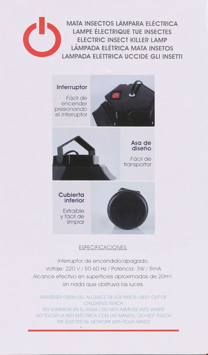 Basic Home Mata Insectos Eléctrico 3W, 16x14x24 cm (8 Unidades)