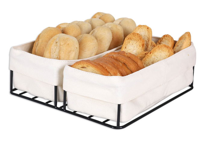 Viejo Valle Panera Negra con 2 Cestas de Algodon (2 Unidades) Viejo Valle Panera Negra con 2 Cestas de Algodon (2 Unidades)
