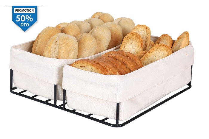 Viejo Valle Panera Negra con 2 Cestas de Algodon (2 Unidades) Viejo Valle Panera Negra con 2 Cestas de Algodon (2 Unidades)