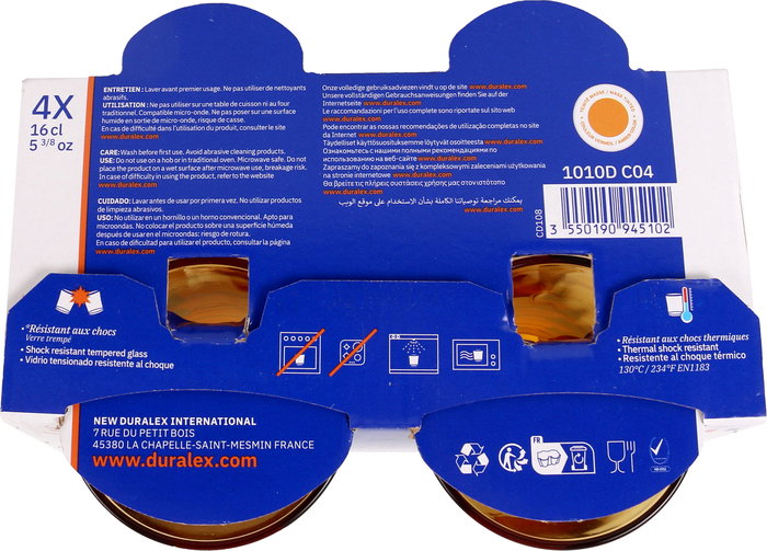 Duralex Set 4 Vasos Ambar Lys 16 cl (12 Cajas)